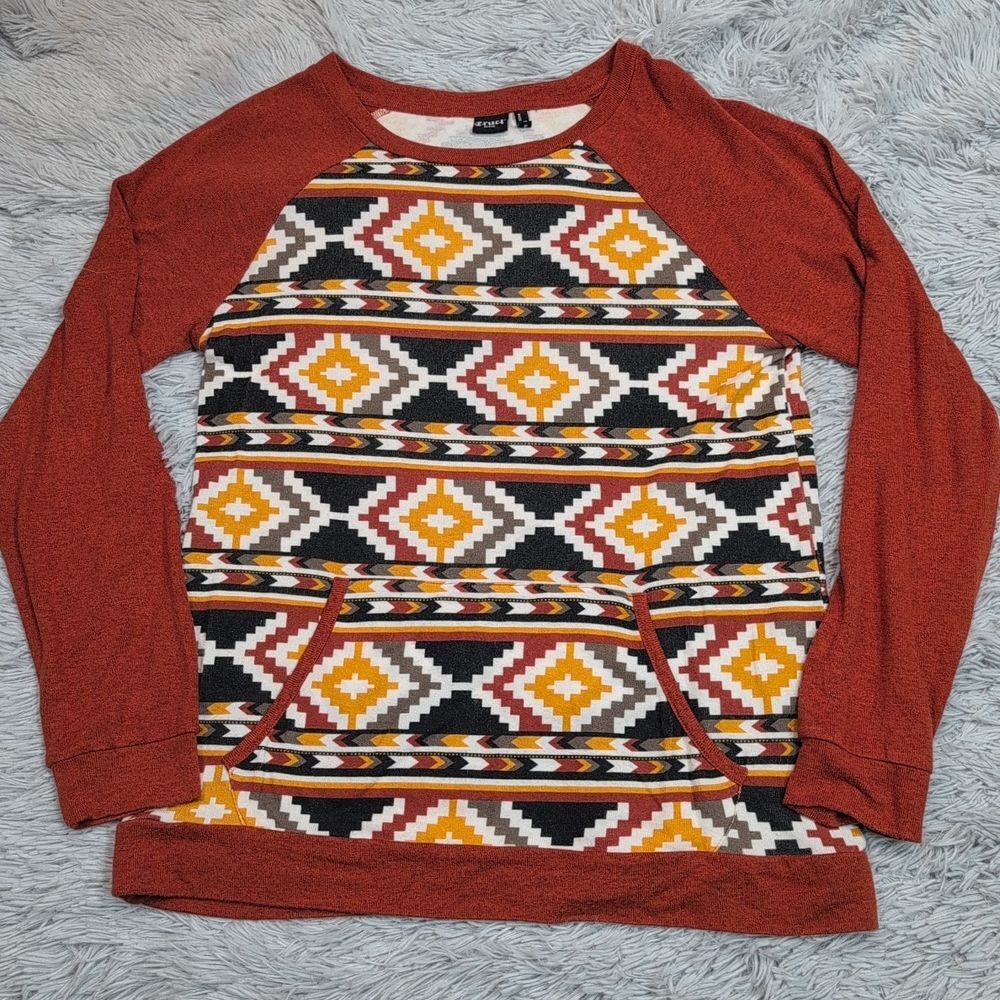 Cruel Shirt Womens M Aztec Top Southwest Pockets Lightweight Casual Comfort